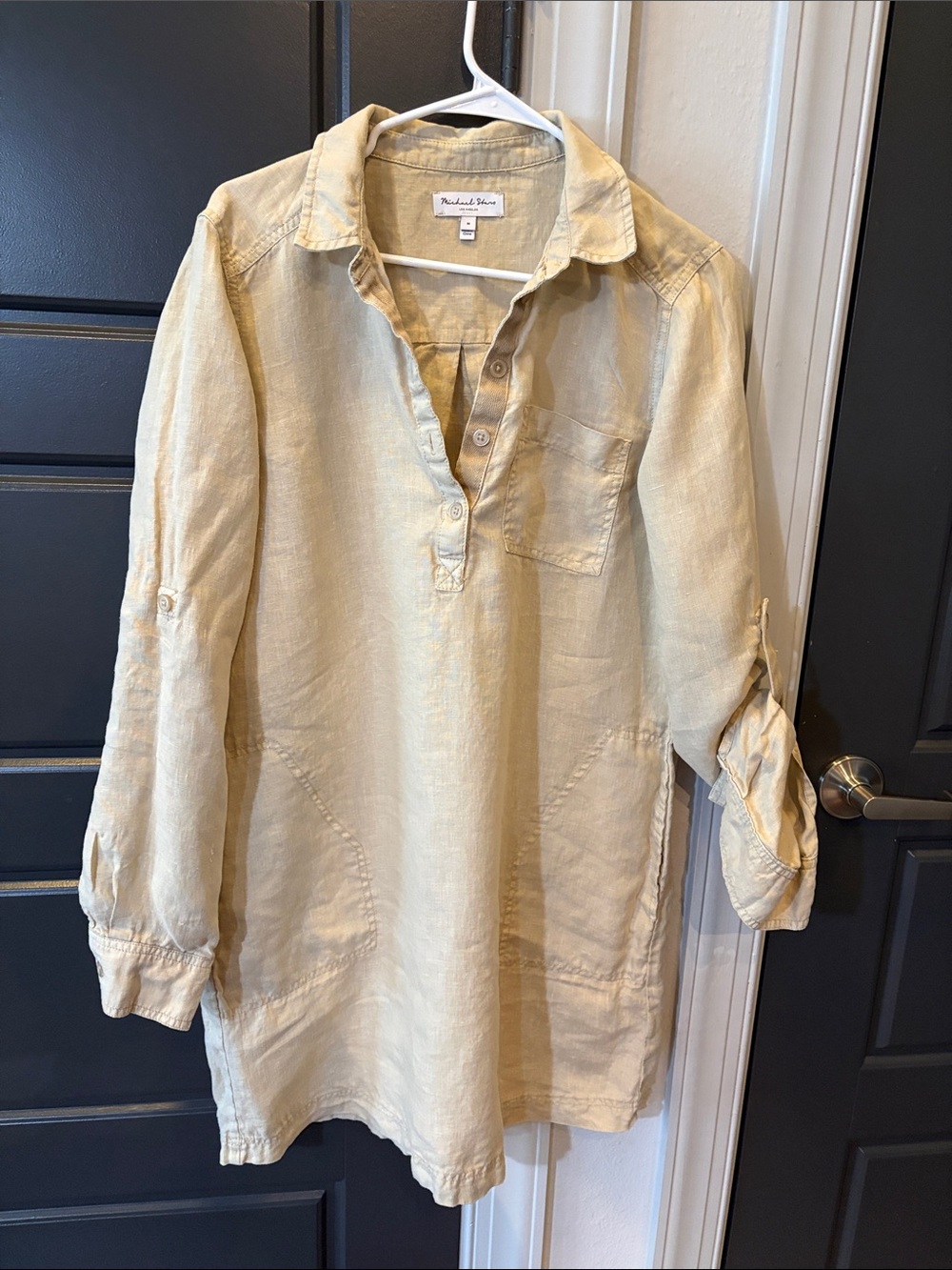 Michael Stars Light Yellow Linen Tunic Shirt